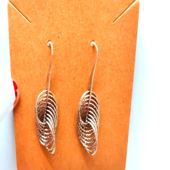 NWOT Gorgeous Sterling Silver Diamond Cut Multi-Hoop Dangling Earrings - Picture 1 of 4